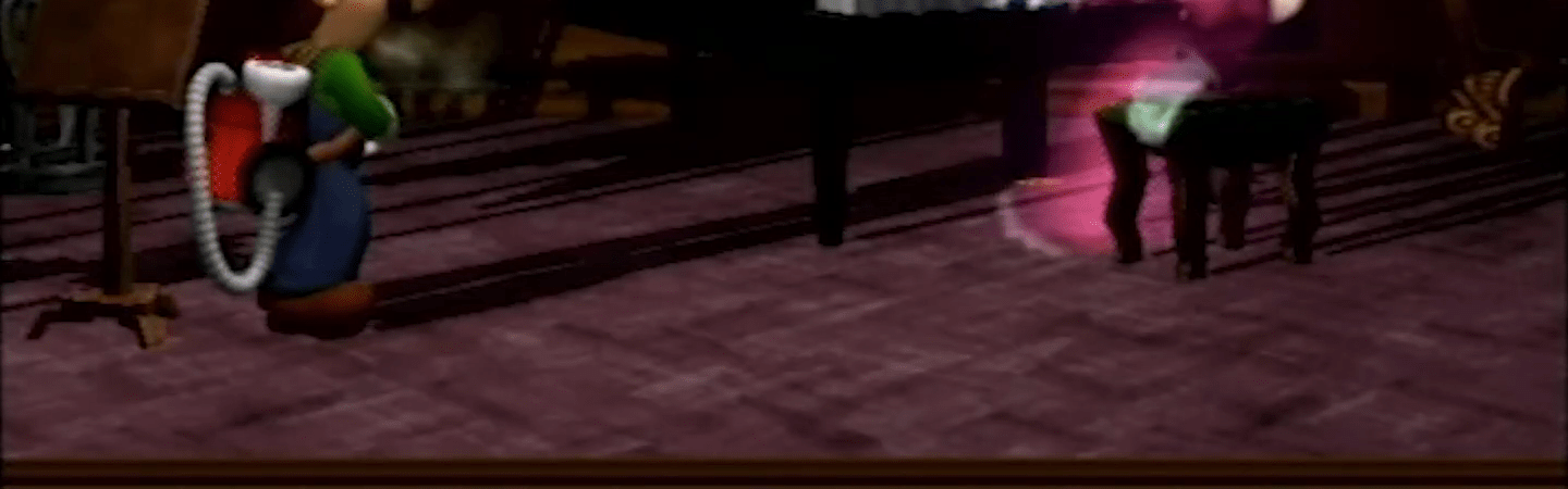 ルイージマンションの音楽室の床のタイル模様のスクショ