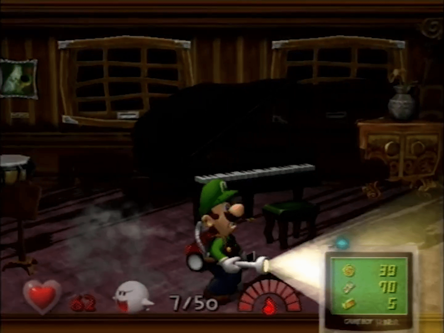 ルイージマンションの音楽室のスクリーンショット