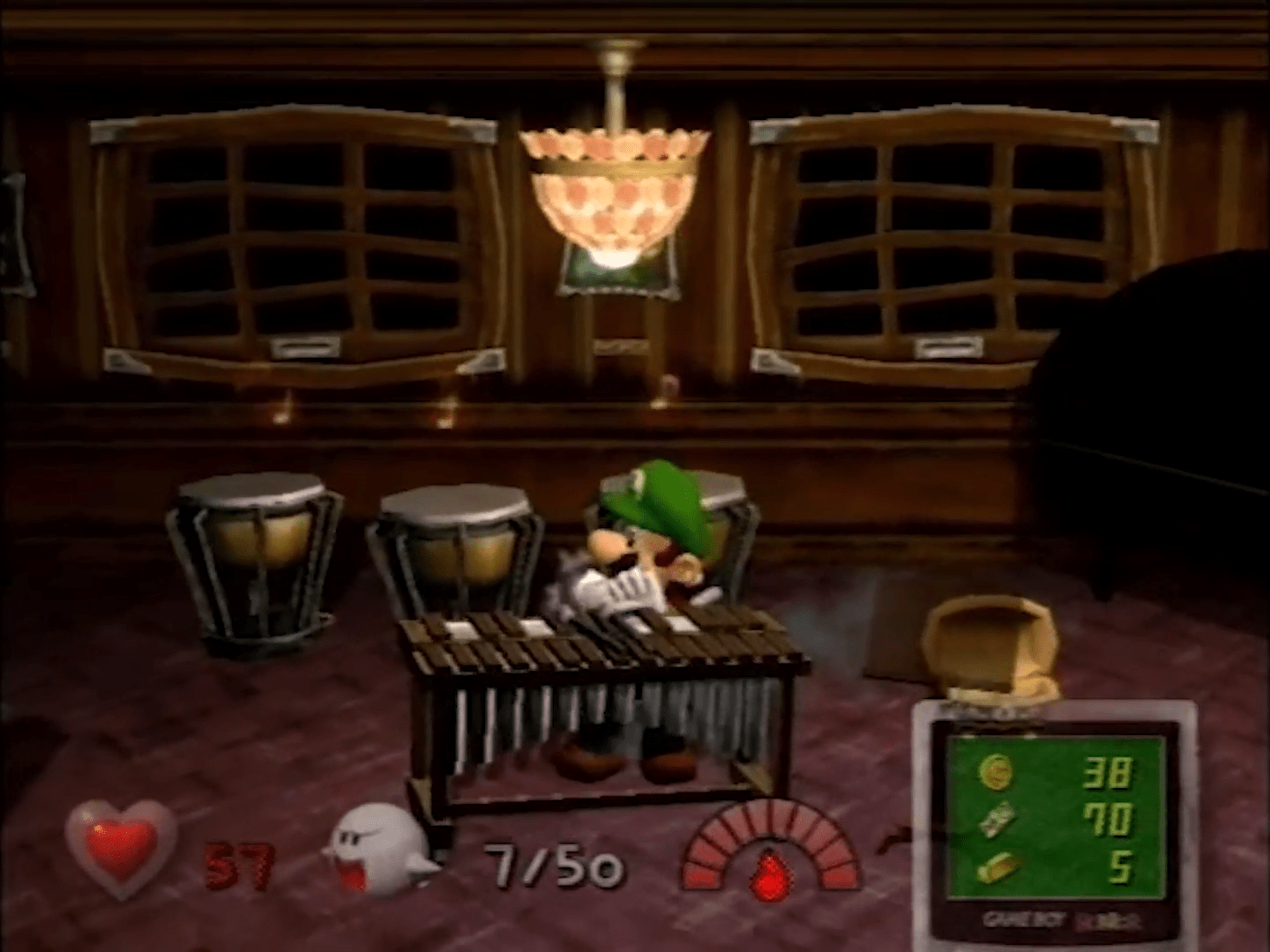 ルイージマンションの音楽室のスクリーンショット